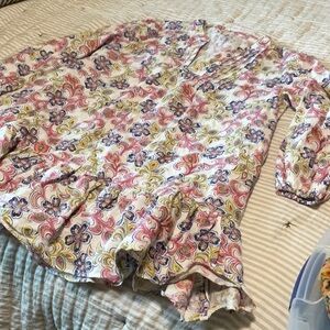 BODEN Linen Floral Print Dress US14